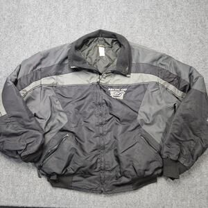Vintage Arctic Cat Snowmobile Jacket Size XL Black Gray Winter Coat Outdoor